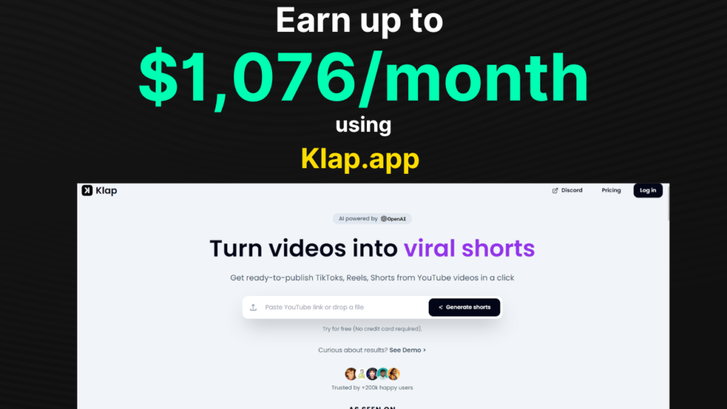 klap.app side hustle ideas